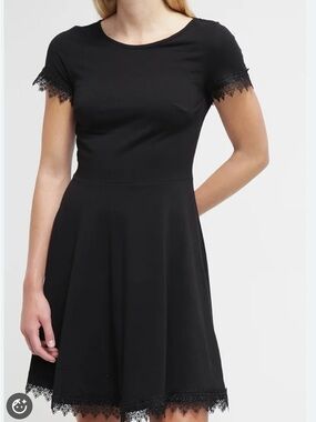 Lace Trim Fit & Flare Dress